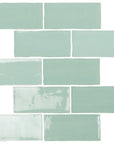 Glossy Aqua Ceramic 2.5x5" Subway Mosaic Tile Backsplash - TileBuys