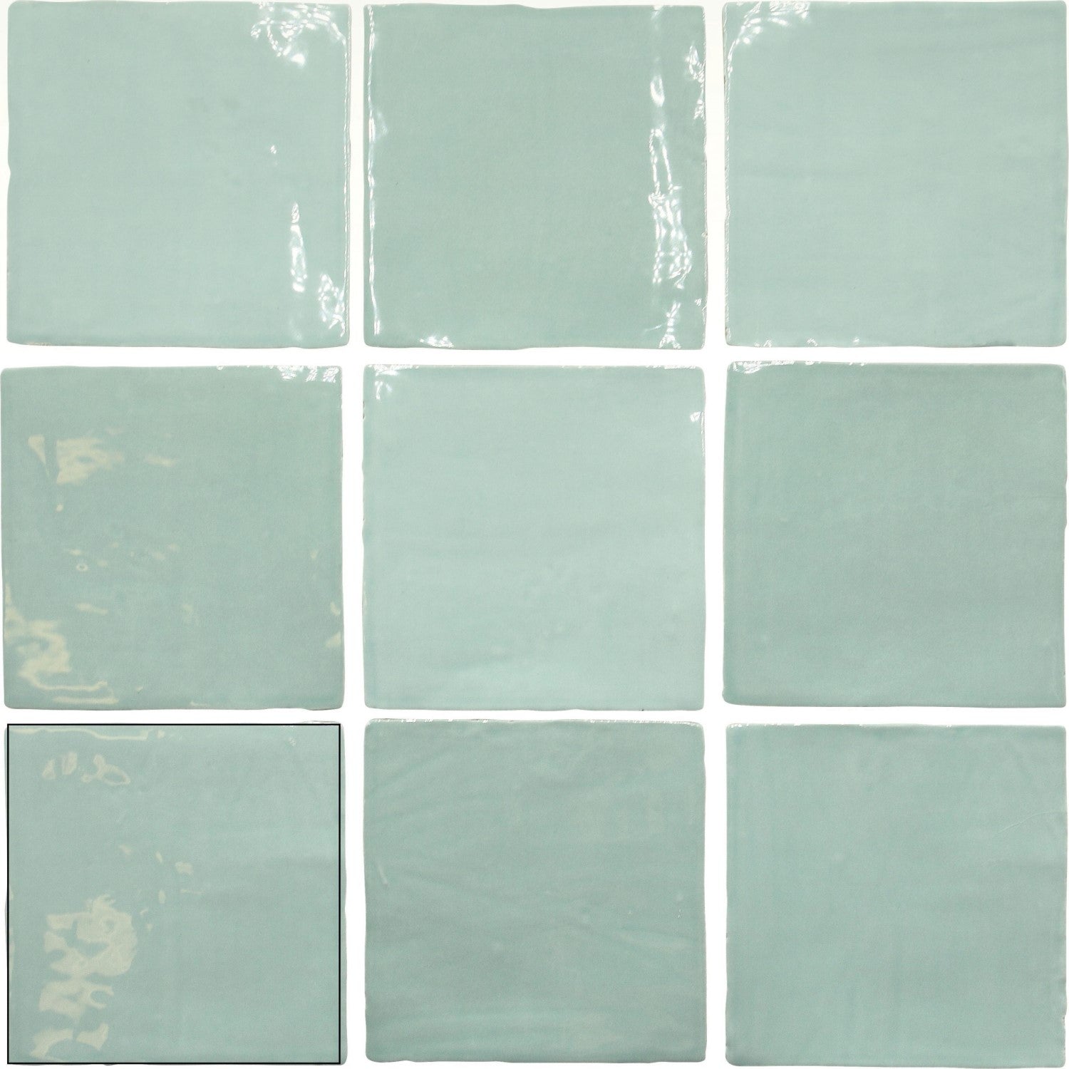 Glossy Aqua Ceramic 5 x 5 Tile - TileBuys
