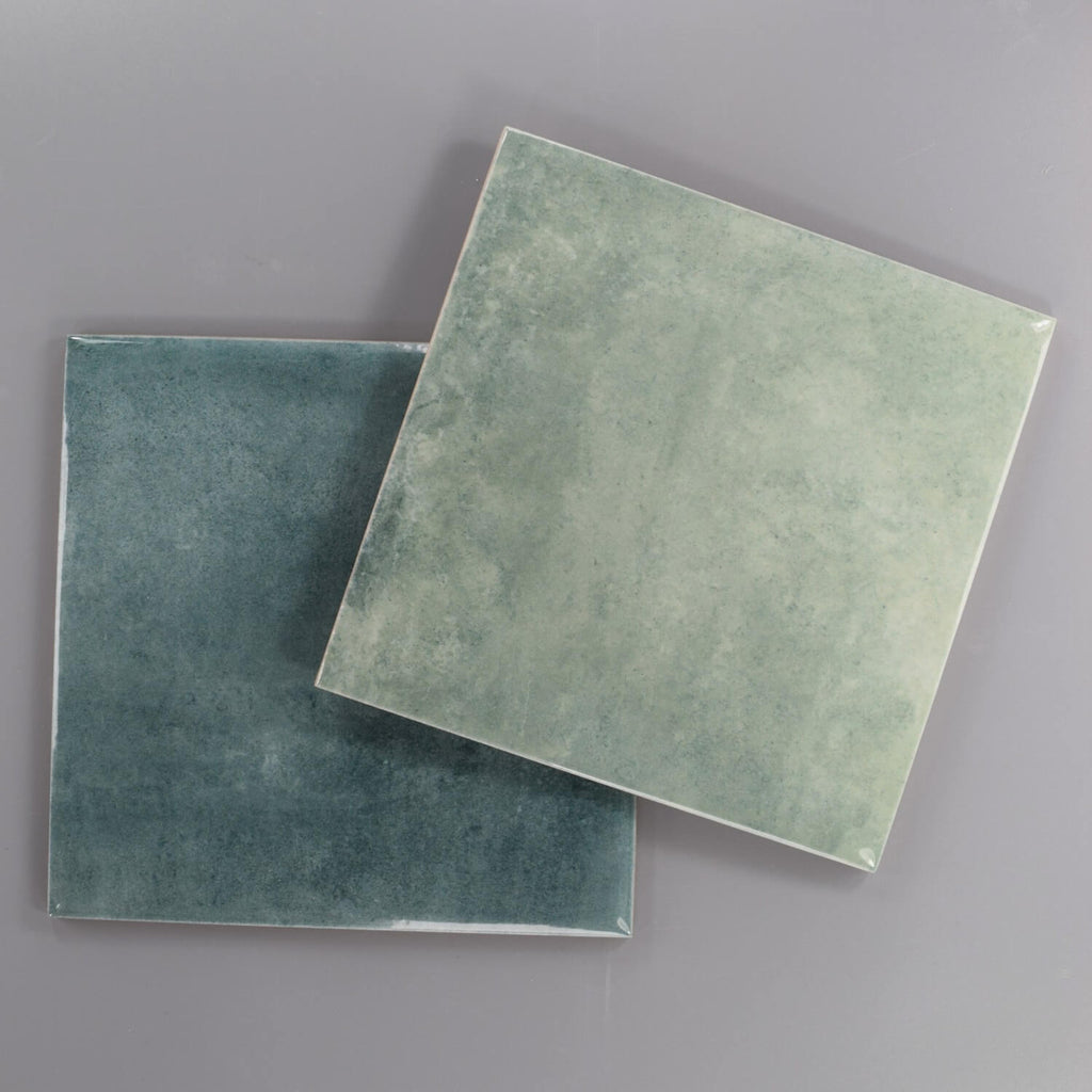 Glossy Blue Green Ceramic 6x6 Tiles