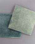 Glossy Blue Green Ceramic 6x6 Tiles