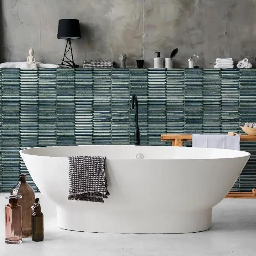 Blue Green Kit Kat Tile Wall