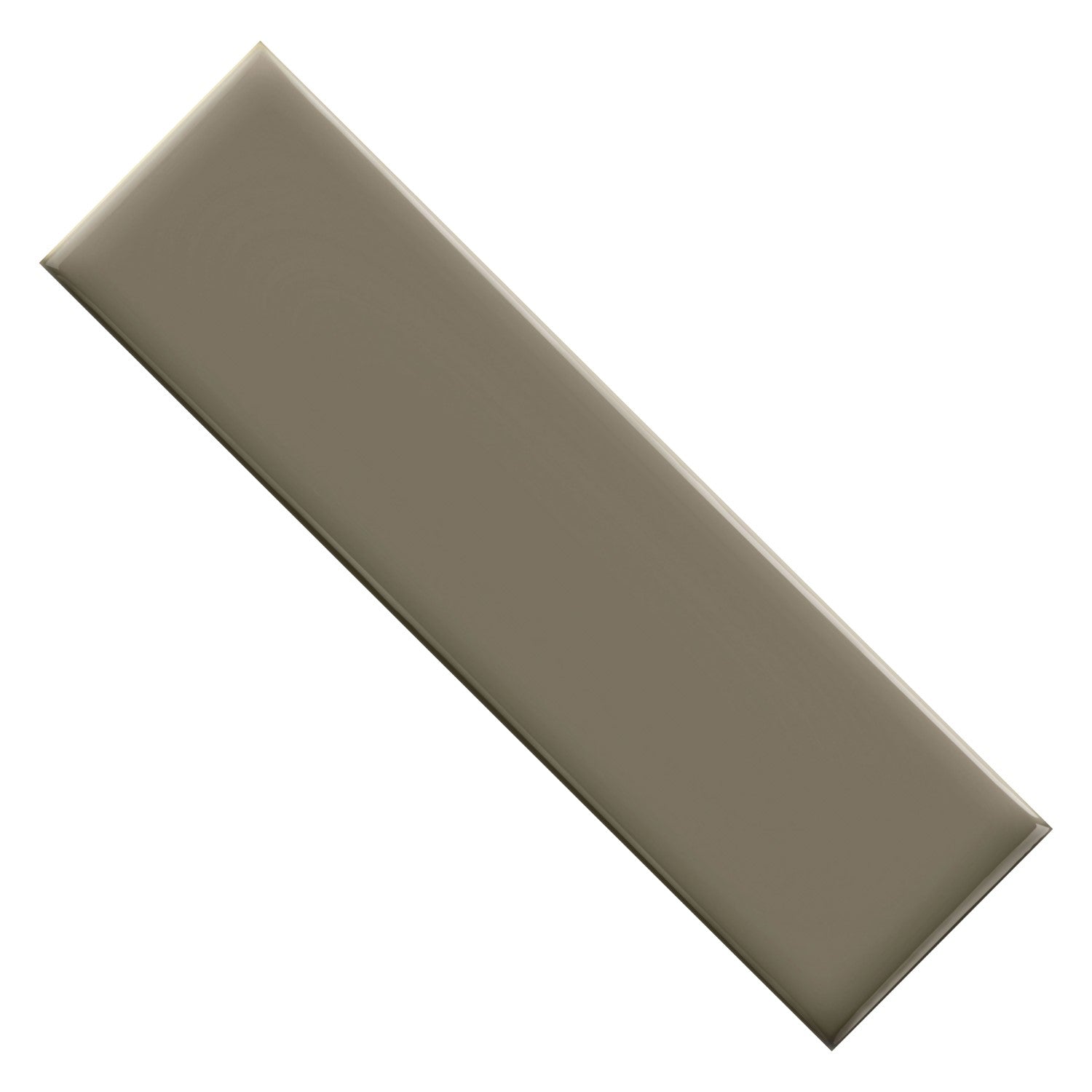 Glossy Ceramic 3 x 10 Subway Wall Tile in Dark Taupe - TileBuys