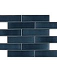 Glossy Ceramic Dark Navy Blue Subway Mosaic Tile - TileBuys