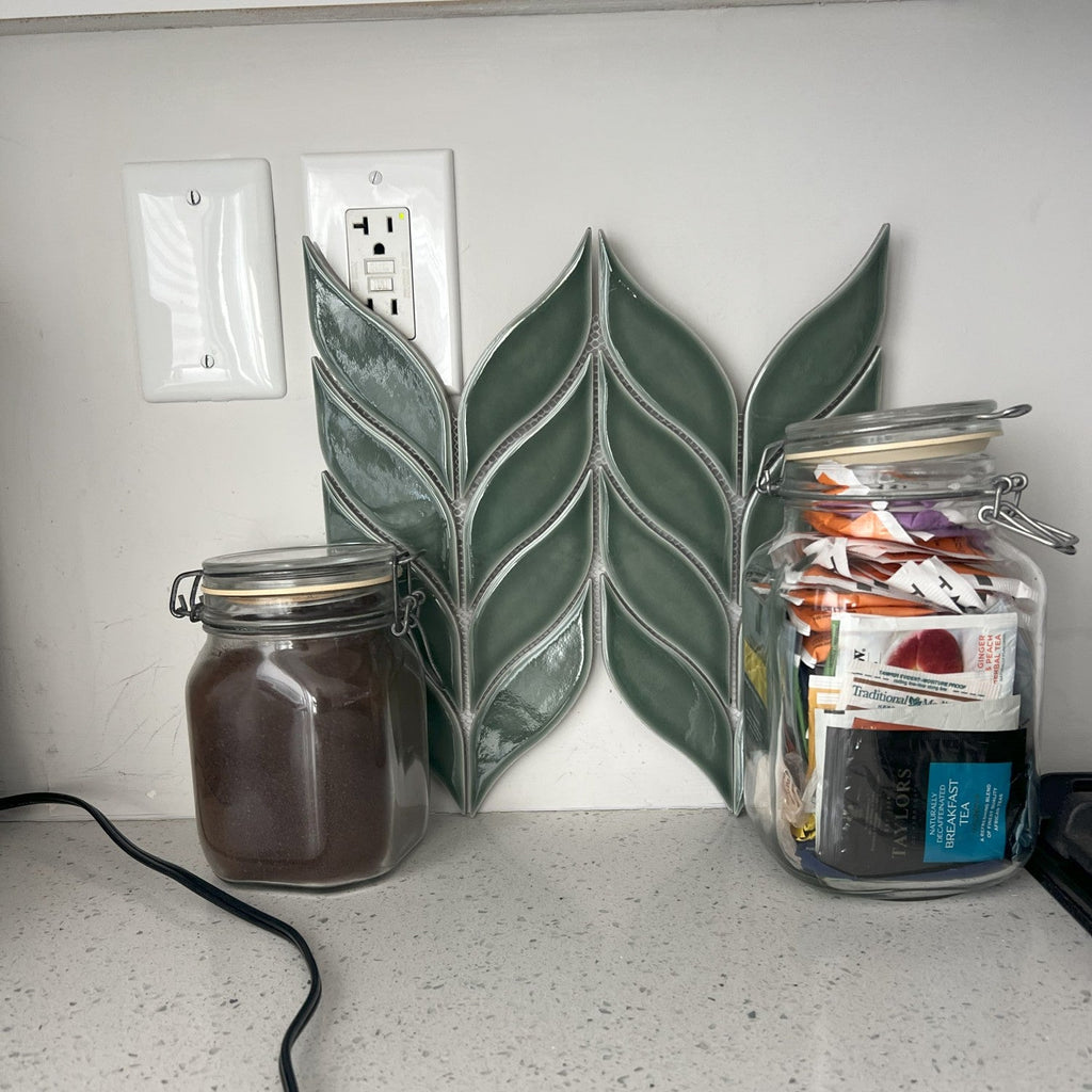 Green Leaf Mosaic Tile Sample