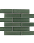 Forest Green Subway Mosaic Tile