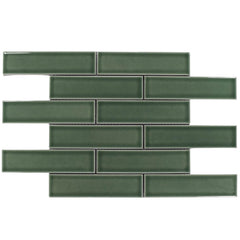 Forest Green Subway Mosaic Tile