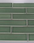 Glossy Ceramic Forest Green Subway Mosaic Tile - TileBuys