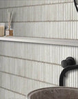 Chalky White Porcelain Kit Kat Tile Backsplash