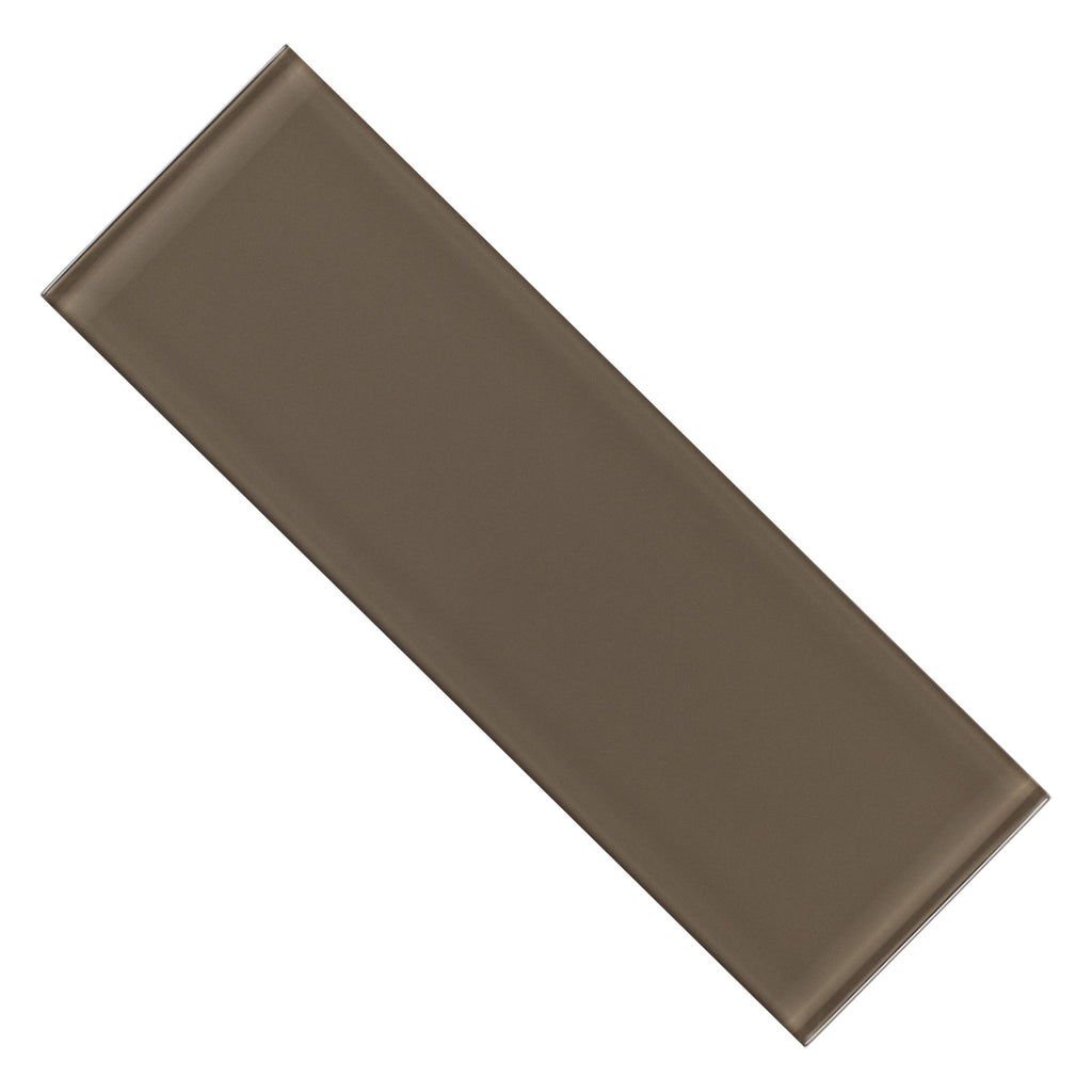 Glossy Glass 4x12 in. Subway Tile in Black, White, Gray, or Brown - TileBuys
