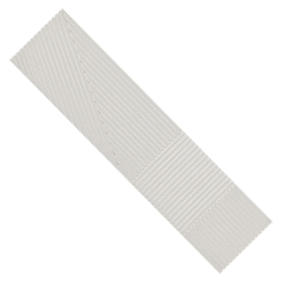 Glossy Gray 4 x 16 Line Patterned Ceramic Subway Wall Tile - TileBuys