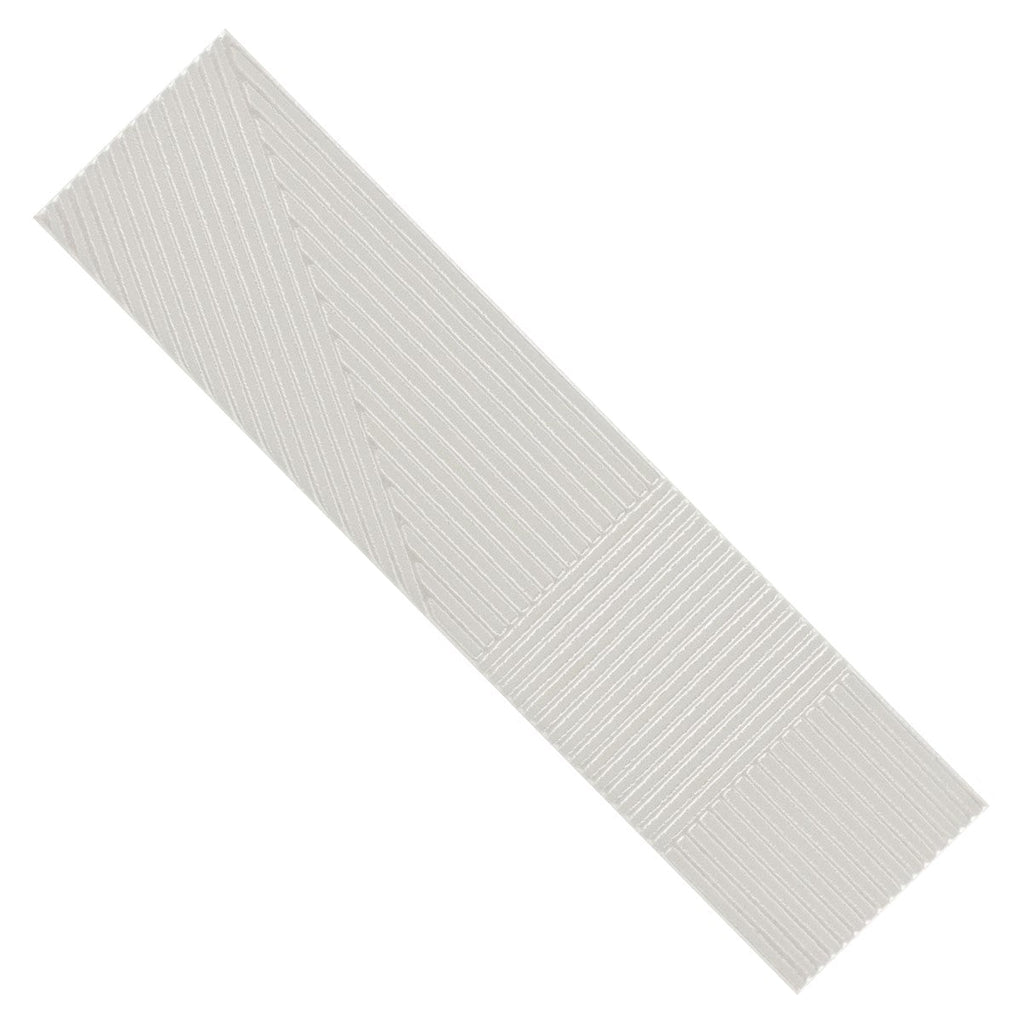 Glossy Gray 4 x 16 Line Patterned Ceramic Subway Wall Tile - TileBuys