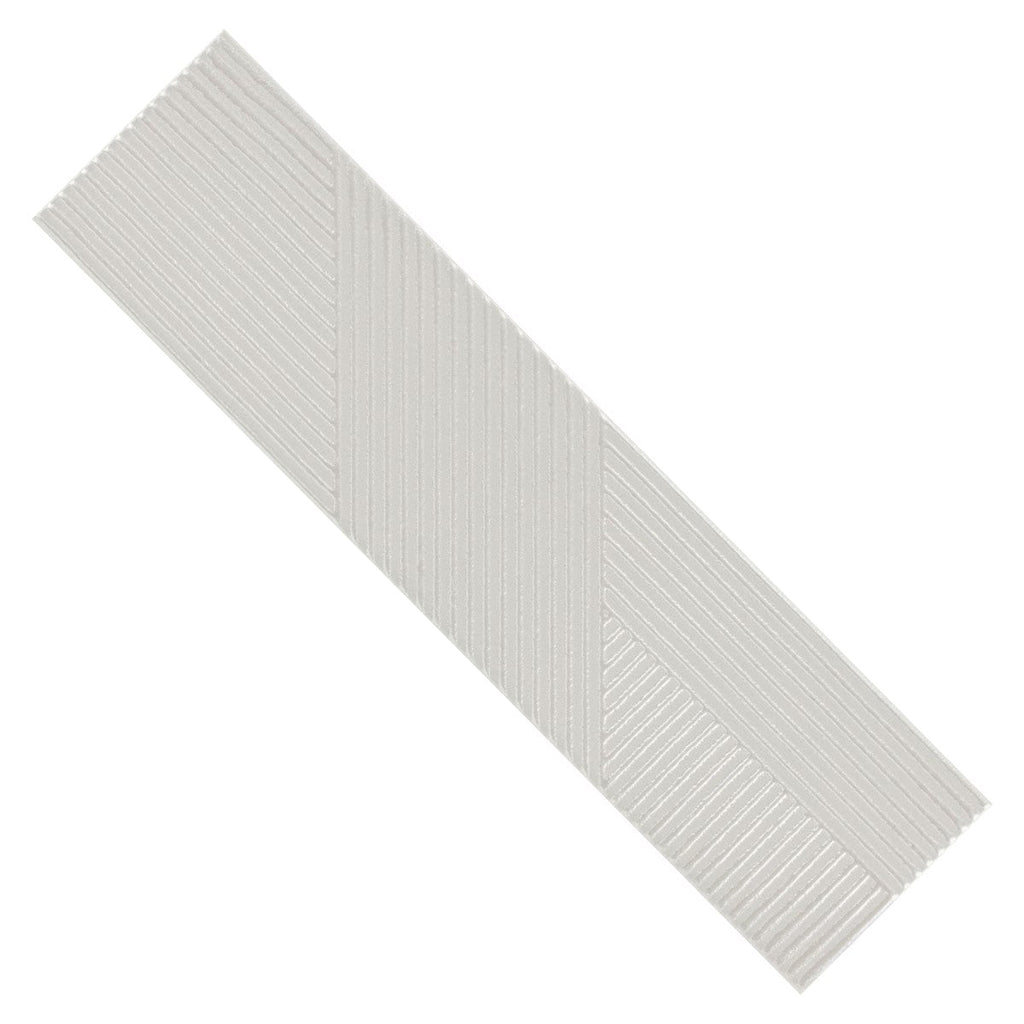 Glossy Gray 4 x 16 Line Patterned Ceramic Subway Wall Tile - TileBuys