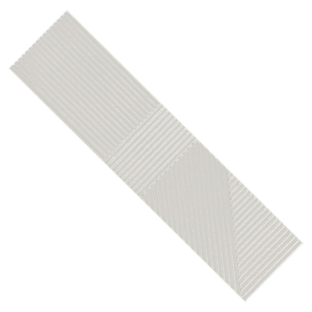 Glossy Gray 4 x 16 Line Patterned Ceramic Subway Wall Tile - TileBuys