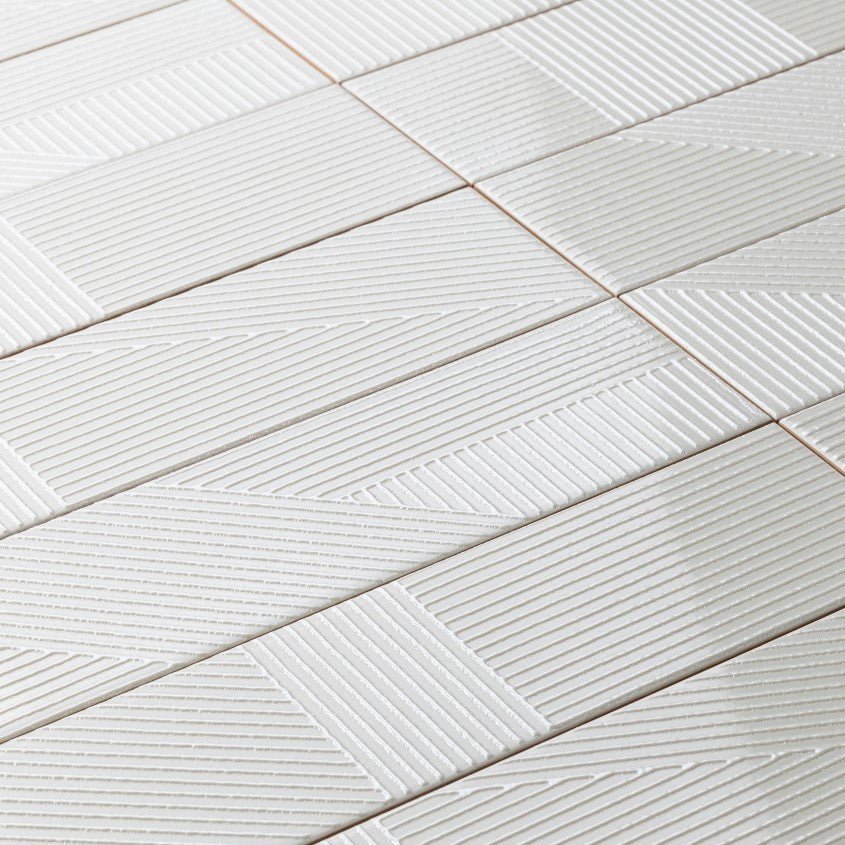 Glossy Gray 4 x 16 Line Patterned Ceramic Subway Wall Tile - TileBuys