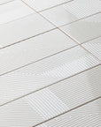 Glossy Gray 4 x 16 Line Patterned Ceramic Subway Wall Tile - TileBuys