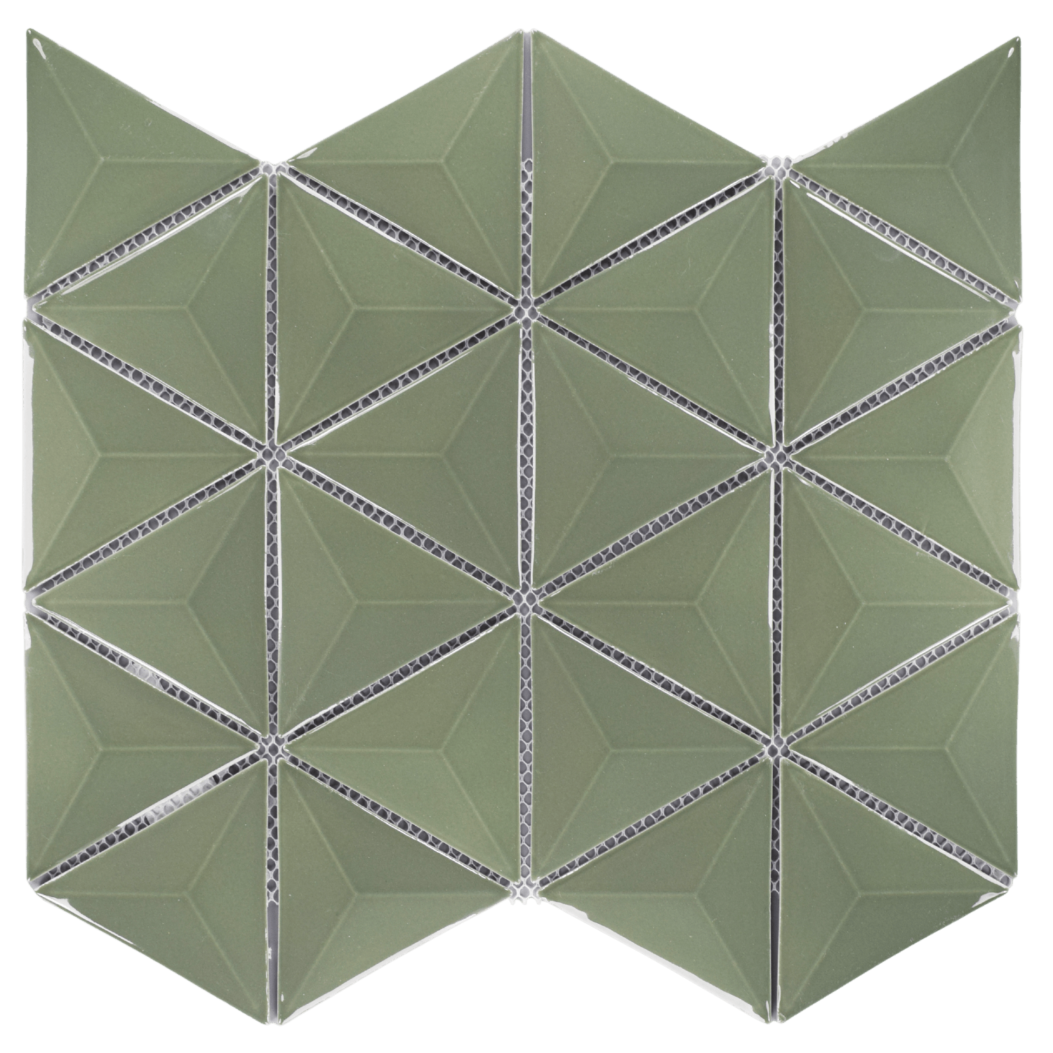 3D Triangle Mosaic Tile in Green