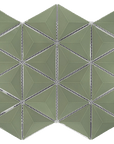 3D Triangle Mosaic Tile in Green