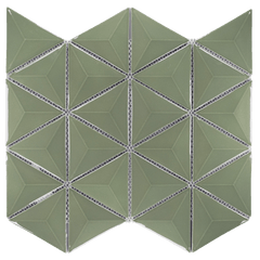 3D Triangle Mosaic Tile in Green
