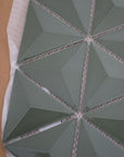 Closeup of Green 3D Triangle Tile in Natural Light
