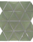 Green 3D Triangle Mosaic Tile
