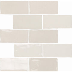 Glossy Light Gray Ceramic 2.5x5" Subway Mosaic Tile Backsplash - TileBuys