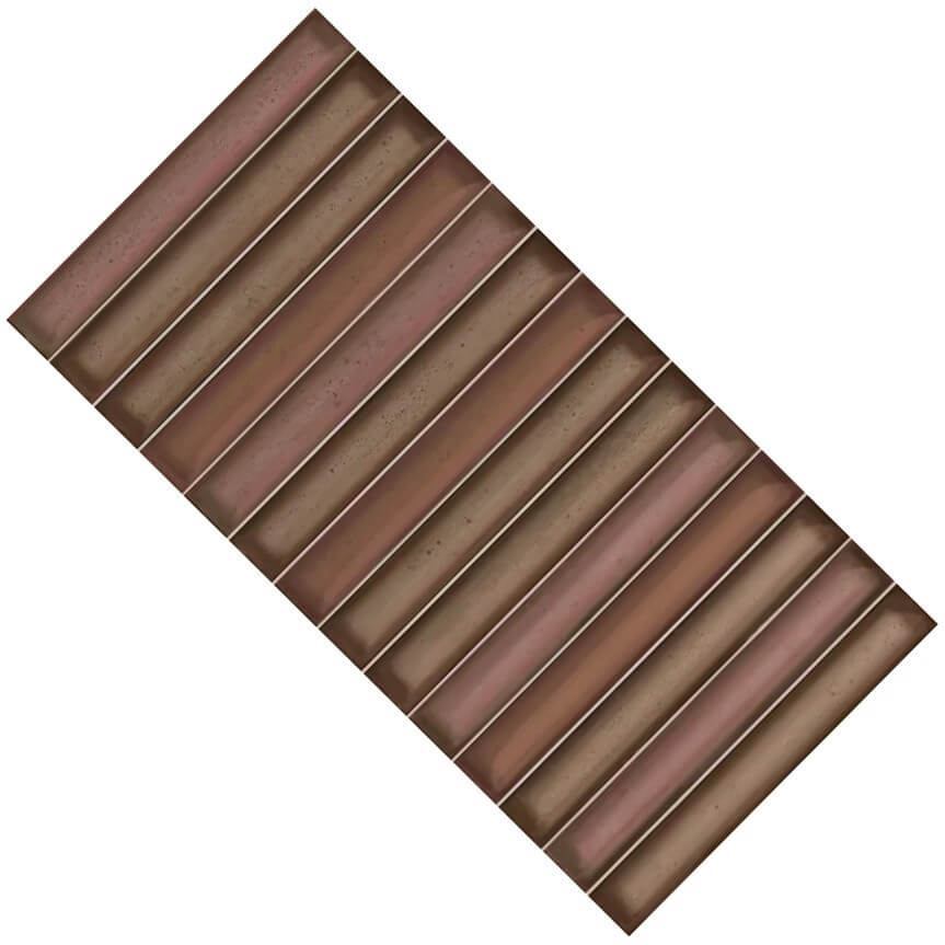 Glossy Rust Red Porcelain Kit Kat Tiles