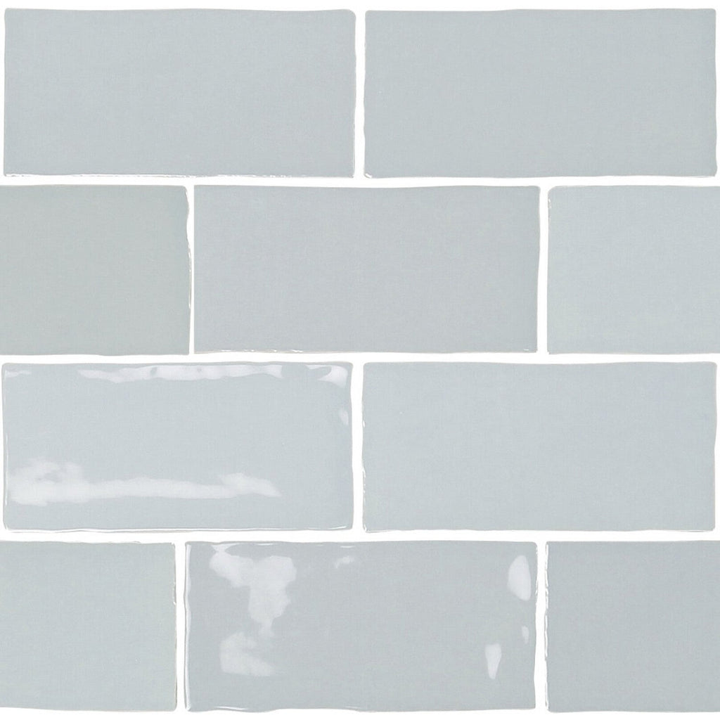 Glossy Sky Blue Ceramic 2.5x5" Subway Mosaic Tile Backsplash - TileBuys