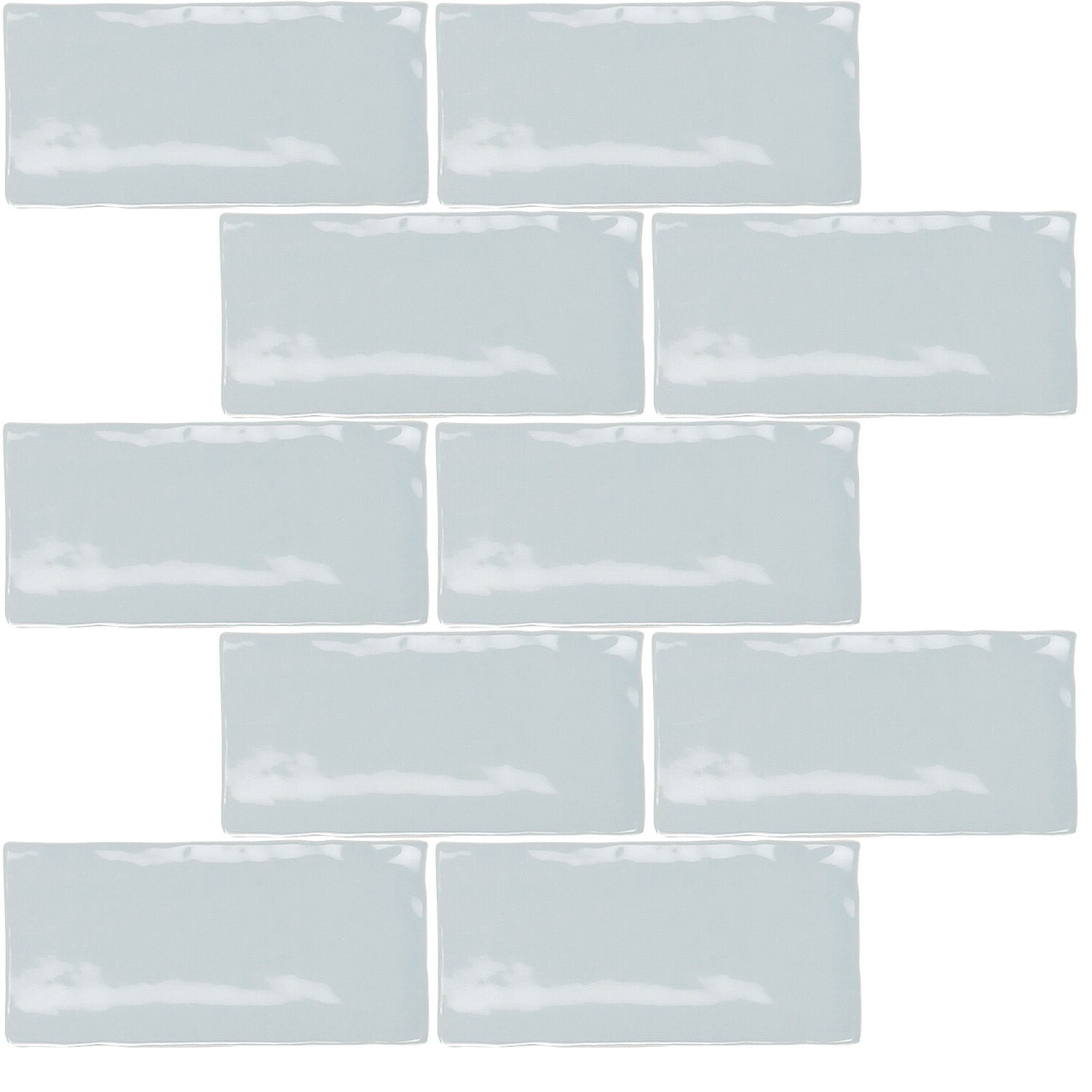 Glossy Sky Blue Ceramic 2.5x5" Subway Mosaic Tile Backsplash - TileBuys