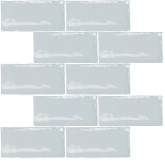 Glossy Sky Blue Ceramic 2.5x5" Subway Mosaic Tile Backsplash - TileBuys