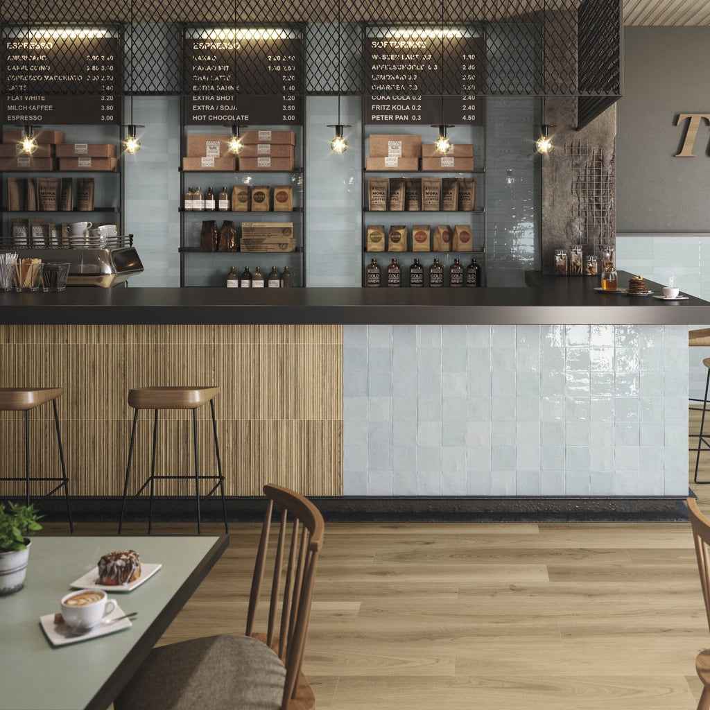 Glossy Sky Blue Ceramic 5 x 5 Tile - TileBuys