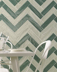 Glossy Green Textured Ceramic 3x12 Subway Tile Accent Wall