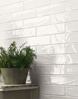 Glossy Textured White or Light Beige Ceramic 3x12 Subway Tile - TileBuys