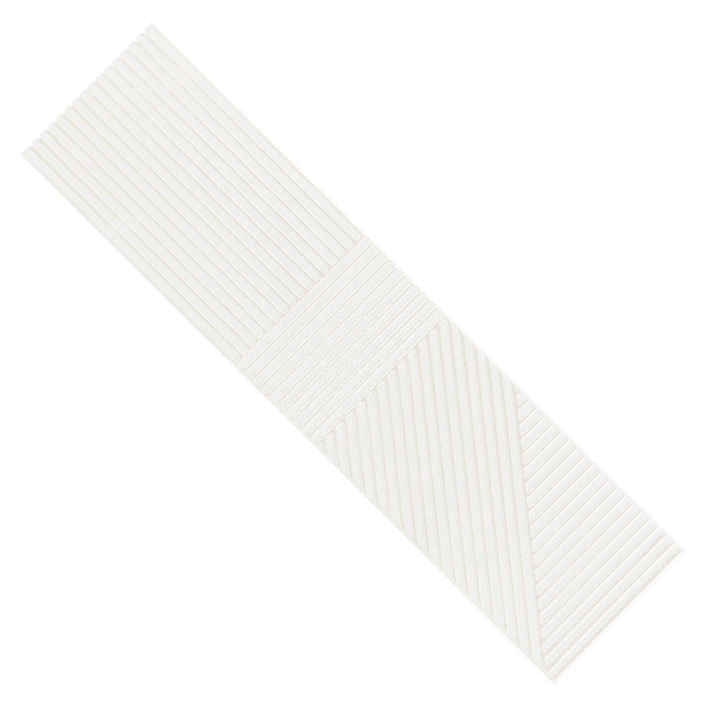 Glossy White 4 x 16 Line Patterned Ceramic Subway Wall Tile - TileBuys