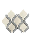 Glossy White and Noir Gray Glass Ribbon Mosaic Wall Tile