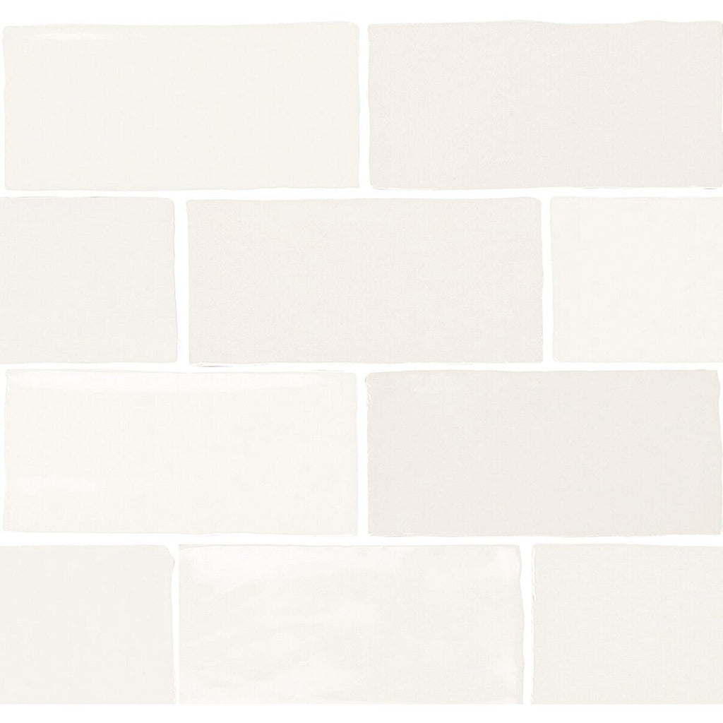 Glossy White Ceramic 2.5x5" Subway Mosaic Tile Backsplash - TileBuys