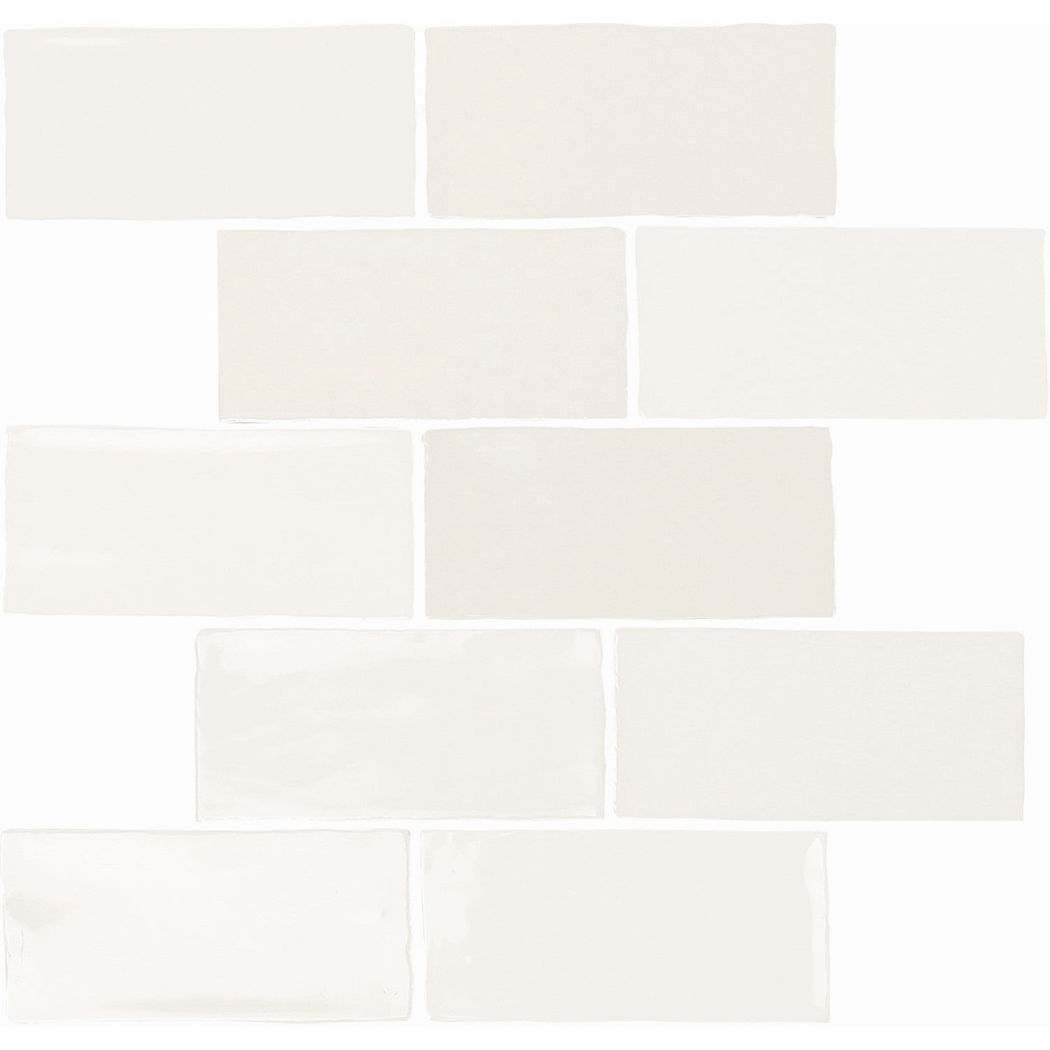 Glossy White Ceramic 2.5x5" Subway Mosaic Tile Backsplash - TileBuys