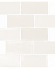 Glossy White Ceramic 2.5x5" Subway Mosaic Tile Backsplash - TileBuys