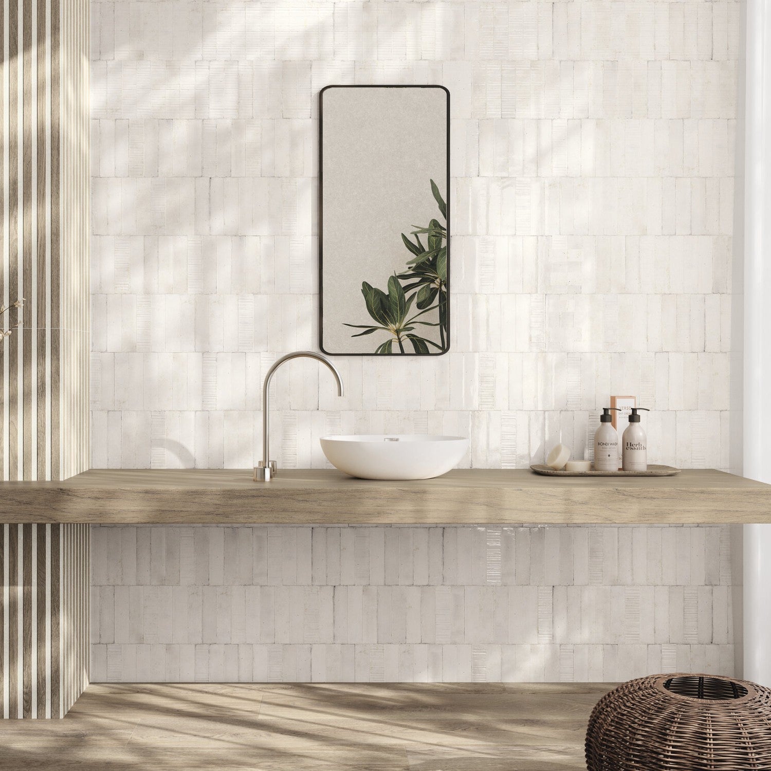 White Ceramic 2x8 Subway Wall Tile Backsplash