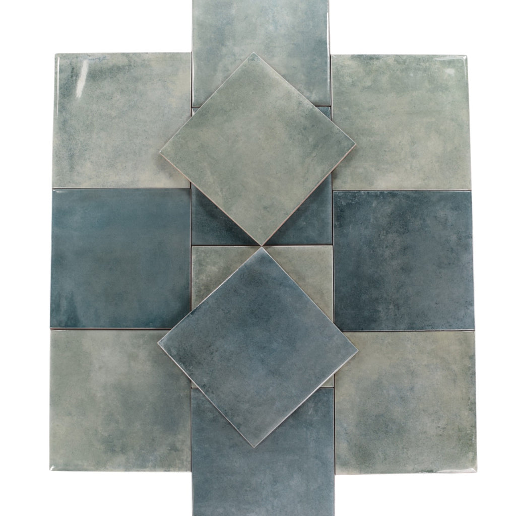 Glossy Blue Green 6 x 6 Ceramic Wall Tile
