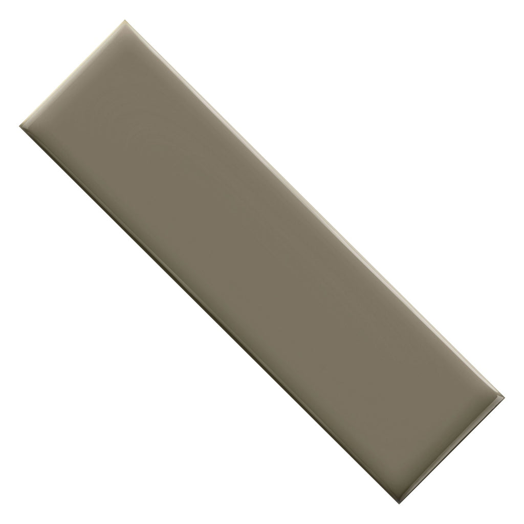 Glossy Ceramic 3 x 10 Subway Wall Tile in Dark Taupe