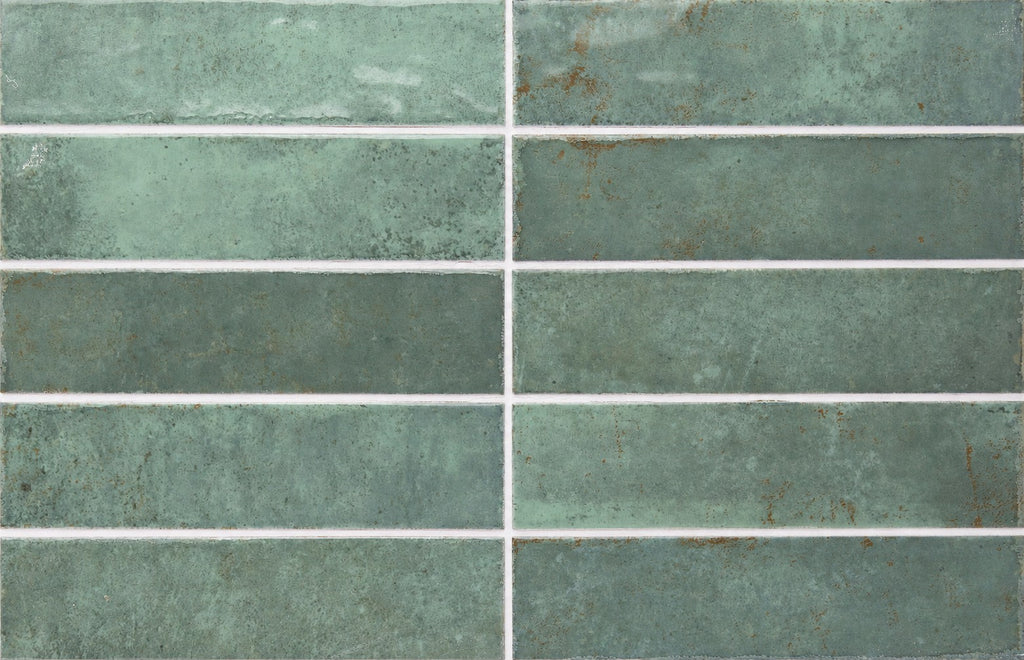Jade Green Glossy Ceramic 2x8 Subway Wall Tile