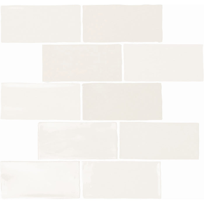 Glossy White Ceramic Subway Mosaic Tile Backsplash