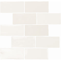 Glossy White Ceramic 2.5x5" Subway Mosaic Tile Backsplash