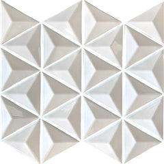 White Glass 3D Triangle Mosaic Tile