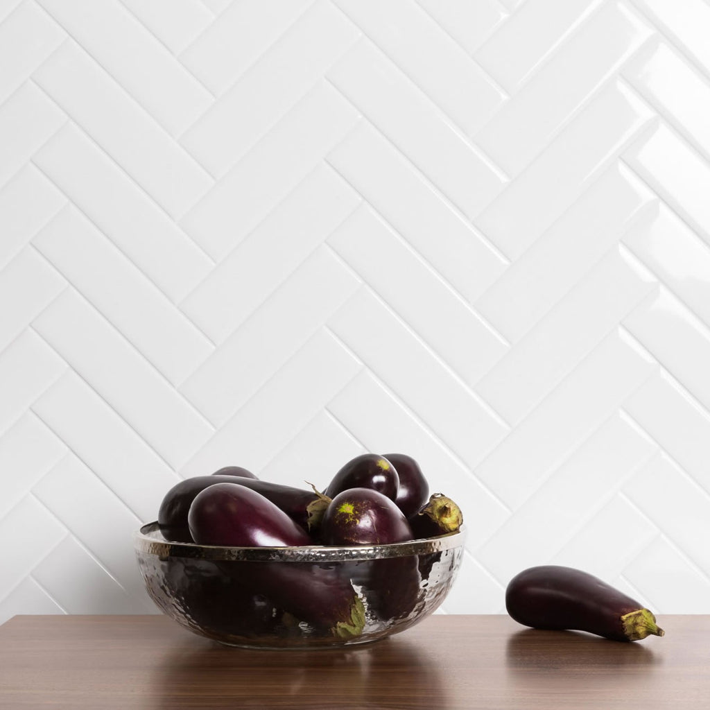 Pressed Ceramic 3 x 10 White Subway Wall Tile