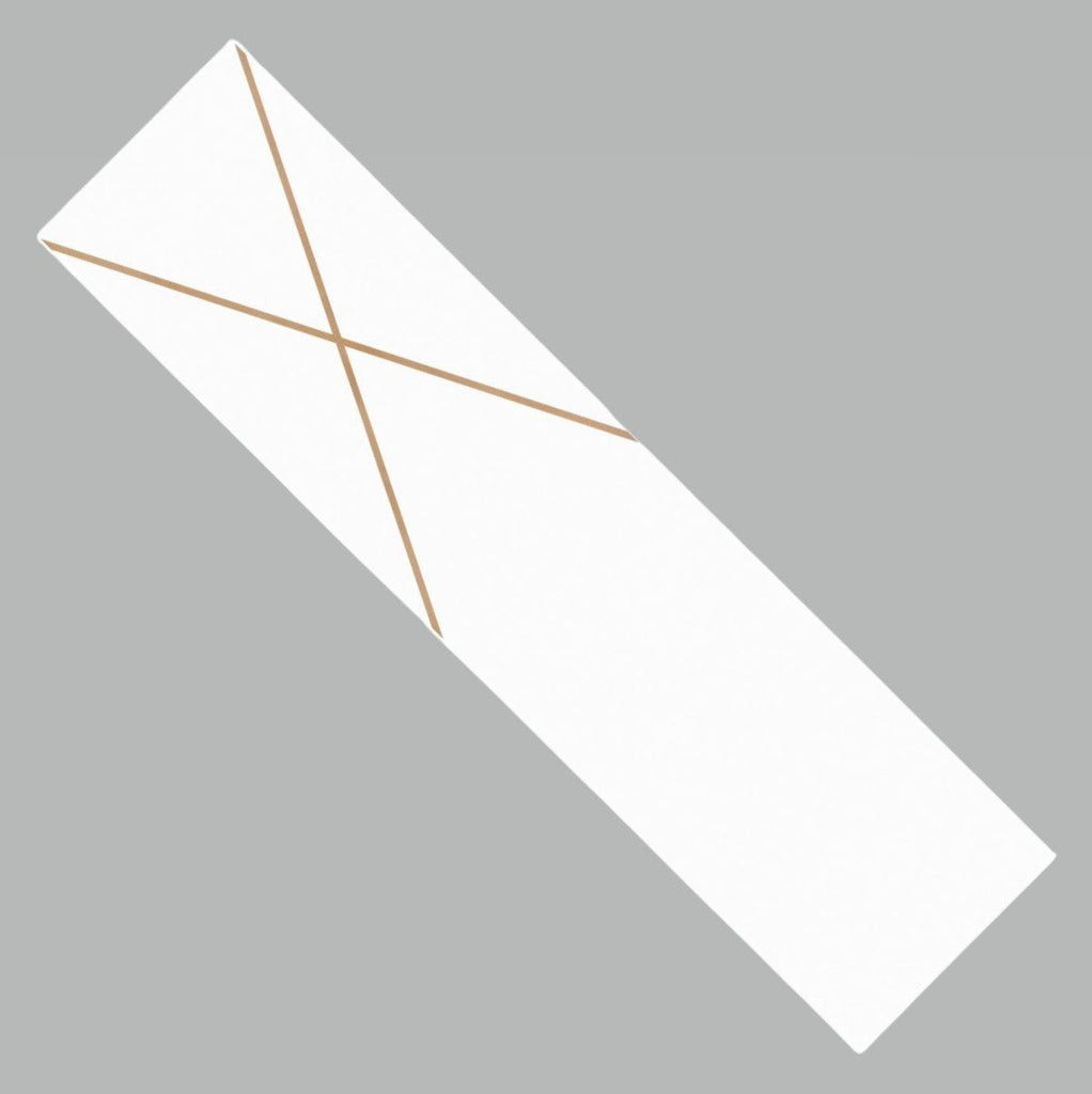 Gold Line 4 x 16 White Patterned Ceramic Subway Wall Tile - TileBuys