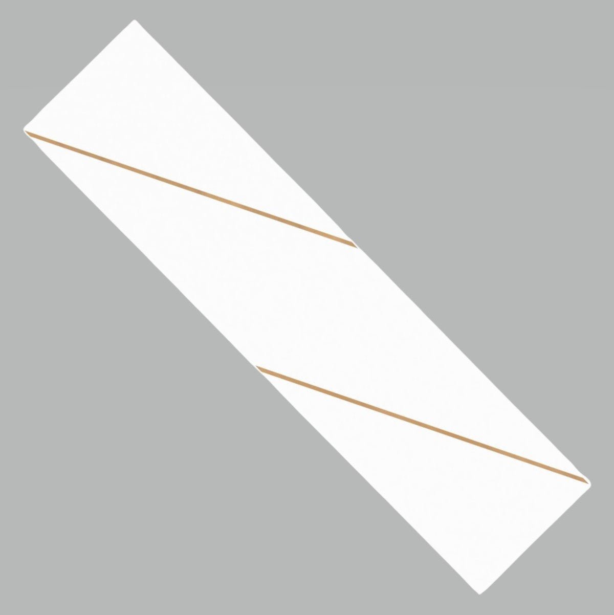 Gold Line 4 x 16 White Patterned Ceramic Subway Wall Tile - TileBuys