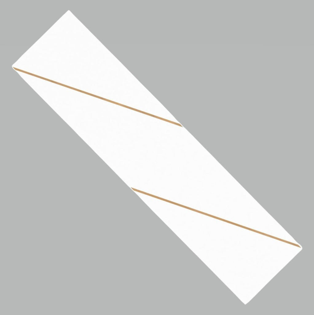 Gold Line 4 x 16 White Patterned Ceramic Subway Wall Tile - TileBuys