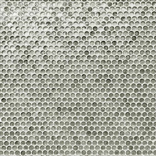Textured Gray Glass Penny Mosaic Tile