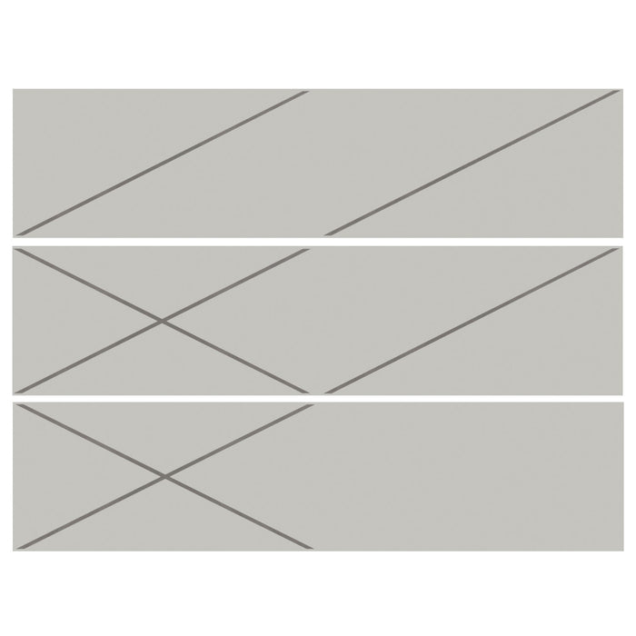 Silver Line 4 x 16 Gray Patterned Ceramic Subway Wall Tile